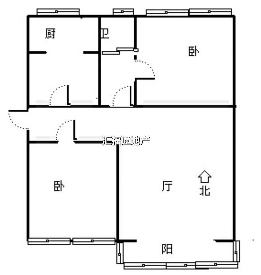 职教中心家属院2室1厅1卫户型图