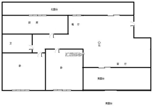 东方家园2室2厅1卫户型图