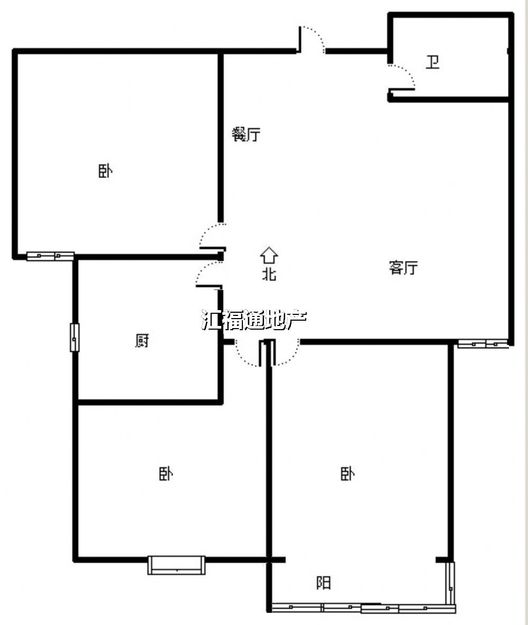 联合七号院3室2厅1卫户型图