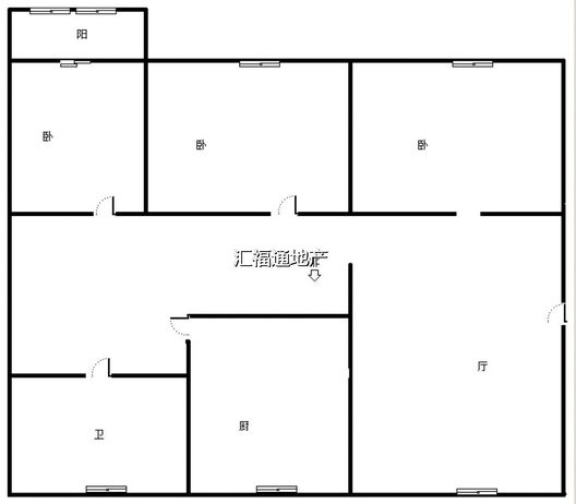 清凉寺居民小区3室2厅1卫户型图