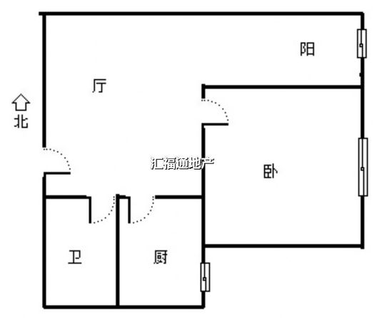 天保郦景1室1厅1卫户型图