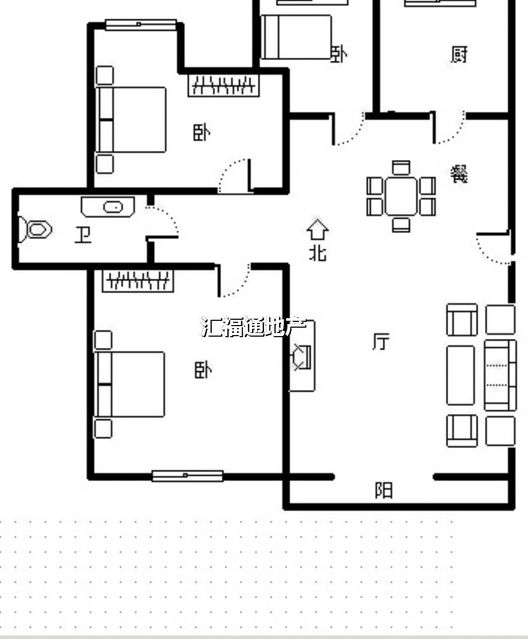 军欣家园3室2厅1卫户型图