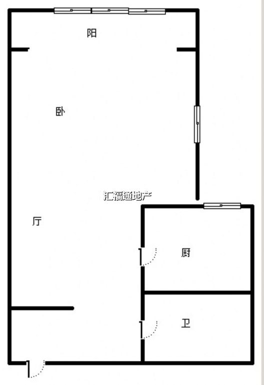 鸿盛凯旋门1室1厅1卫户型图