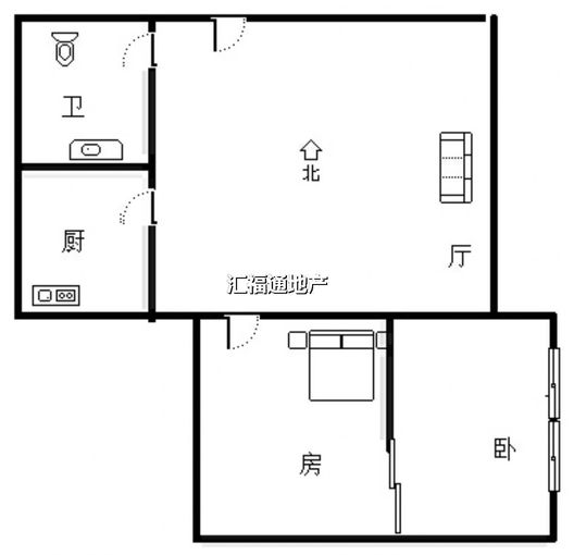 九州小区1室1厅1卫户型图