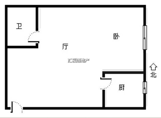 北新家园（锦绣范阳）1室1厅1卫户型图