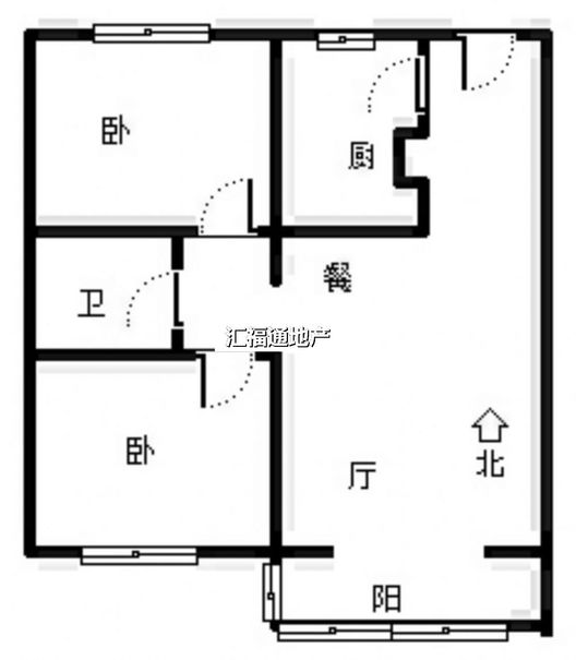 新加坡花园2室2厅1卫户型图
