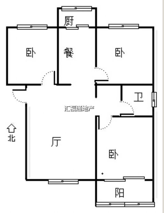 长天小区3室2厅1卫户型图