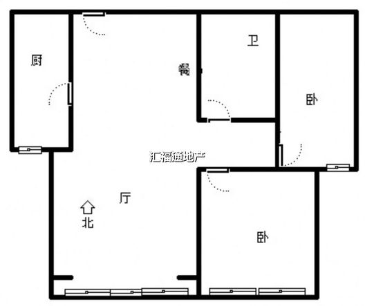 水岸花城2室2厅1卫户型图