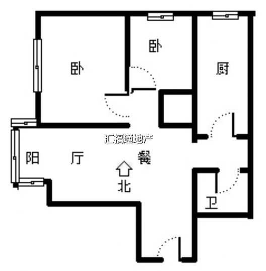 紫竹园二期（太阳城）2室1厅1卫户型图