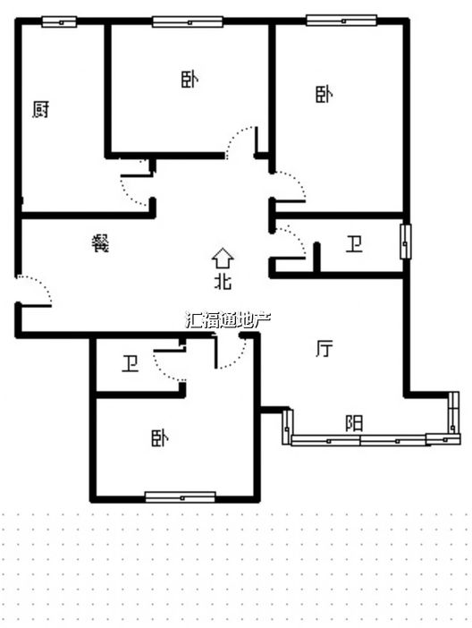 紫竹园3室2厅2卫户型图