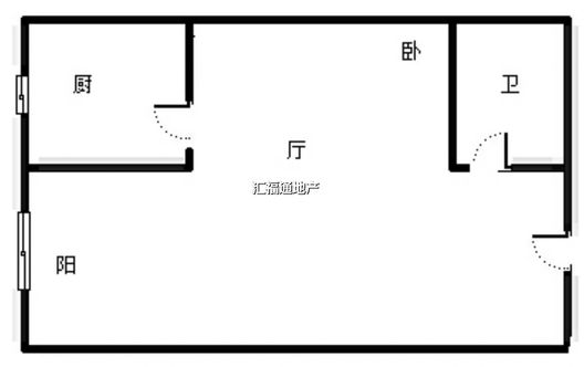 弘德缘（豪门庄园三期）1室1厅1卫户型图