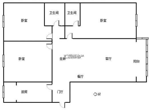 紫竹园3室2厅2卫户型图
