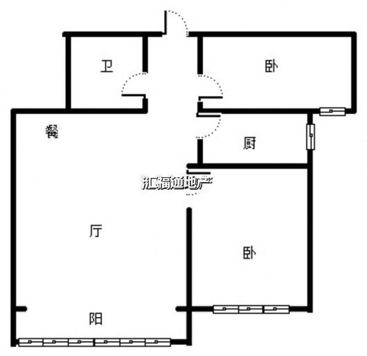 联合一号院2室2厅1卫户型图