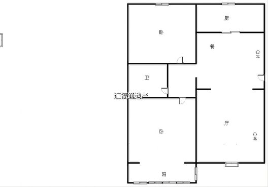 宏远二号院2室2厅1卫户型图