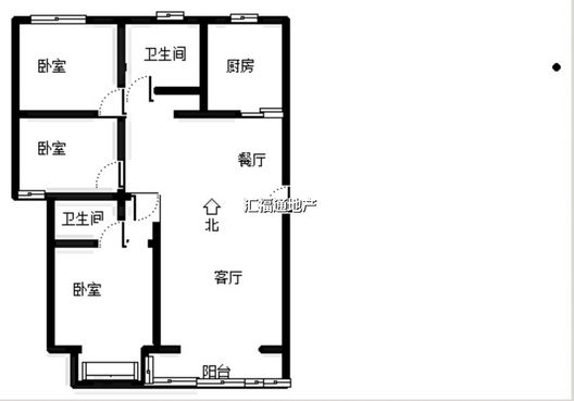 水岸花城3室2厅2卫户型图