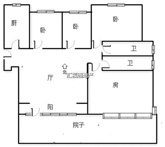 鸿坤理想湾4室1厅2卫户型图