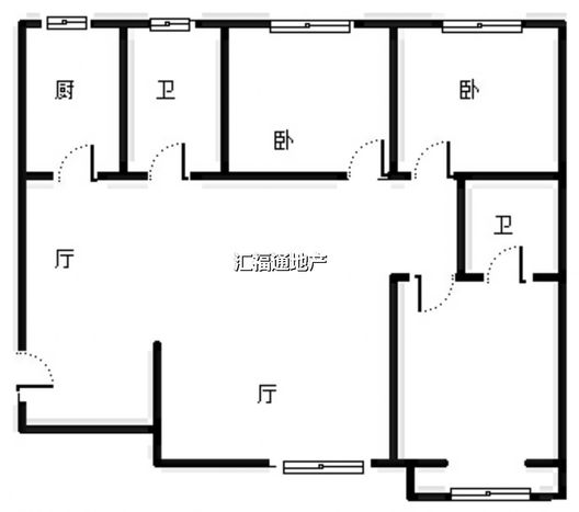 联合七号院3室2厅2卫户型图