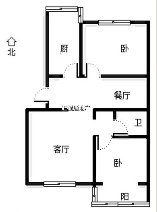 金阳家园2室2厅1卫户型图