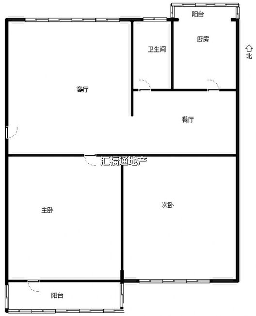 供电公司小区2室2厅1卫户型图