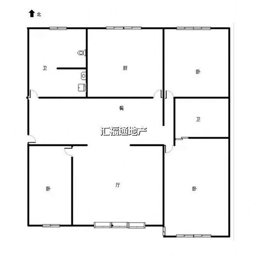 新府阳光二号院3室2厅2卫户型图