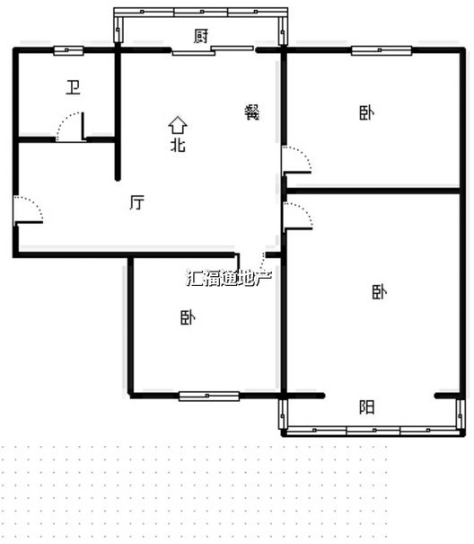 矿山局家属楼南院3室1厅1卫户型图