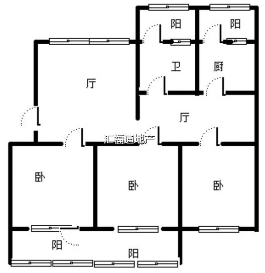 金城花园3室2厅2卫户型图