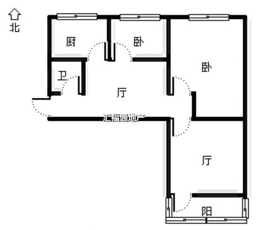 幸福小区2室2厅1卫户型图