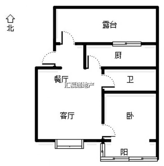 东林家园1室2厅1卫户型图