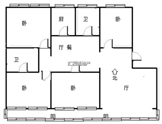 鹏润四季花园4室2厅2卫户型图