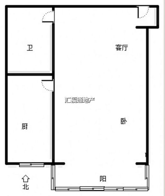 鸿盛凯旋门1室1厅1卫户型图