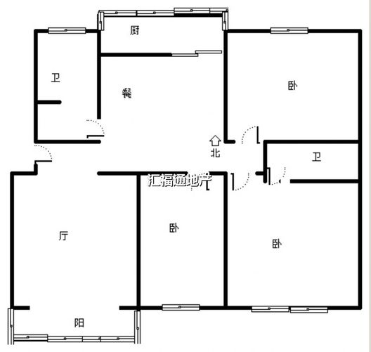 东兴小区（西院）3室2厅2卫户型图