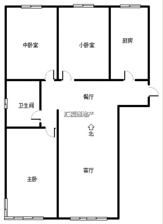 三利中和城二期东区(C区）3室2厅1卫户型图