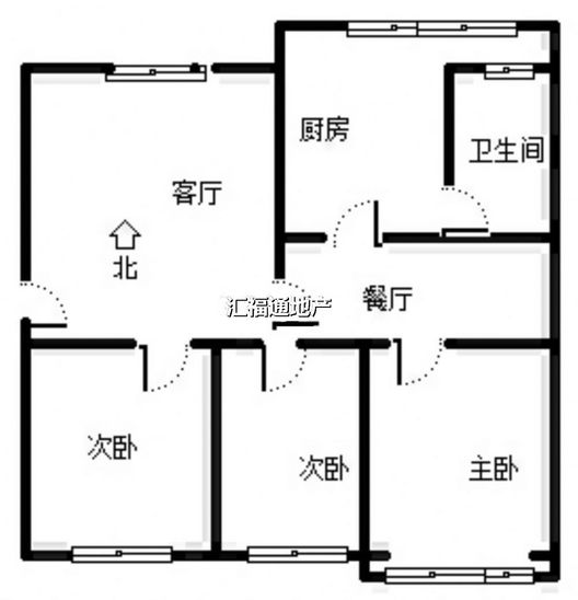 金正小区3室2厅1卫户型图