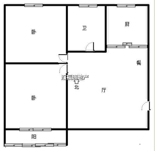 矿山局家属楼南院2室2厅1卫户型图