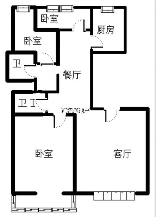 富力花园3室2厅2卫户型图