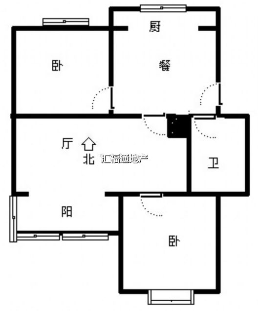水岸花城2室2厅1卫户型图