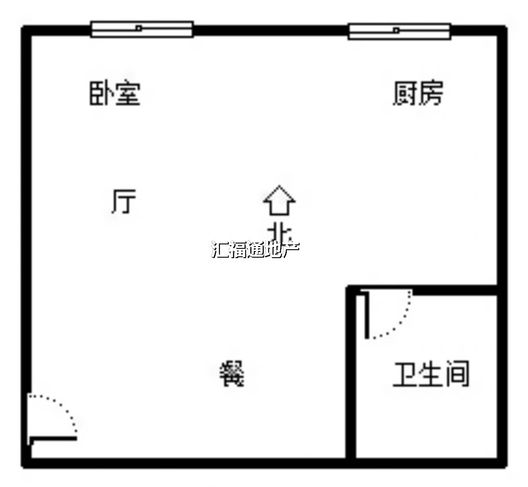 国富公寓(18号楼）1室1厅1卫户型图