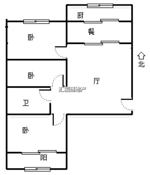 联合小区3室2厅1卫户型图
