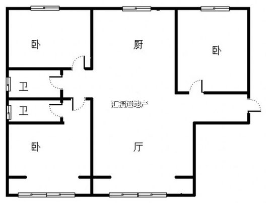 润卓天伦湾3室2厅2卫户型图