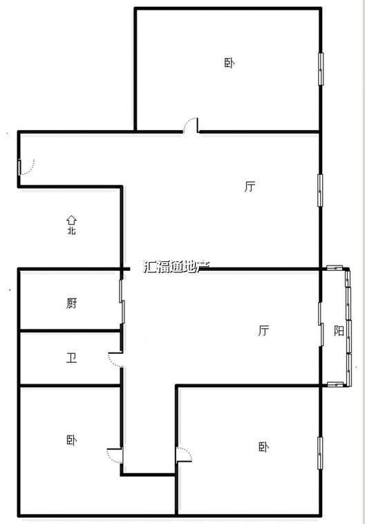 京东商贸城3室2厅1卫户型图