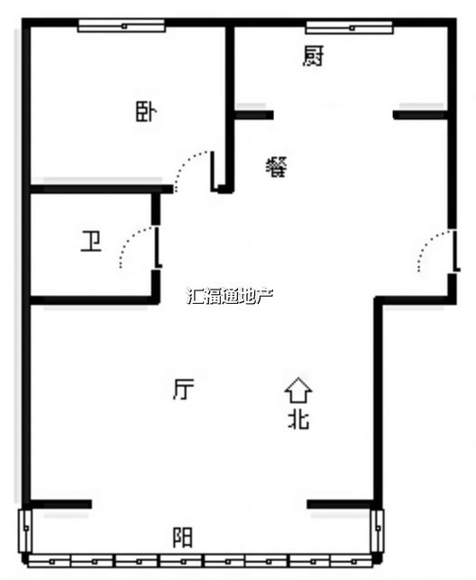 仙颐园小区1室2厅1卫户型图