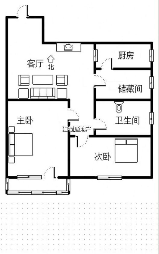 永济秀园2室1厅1卫户型图