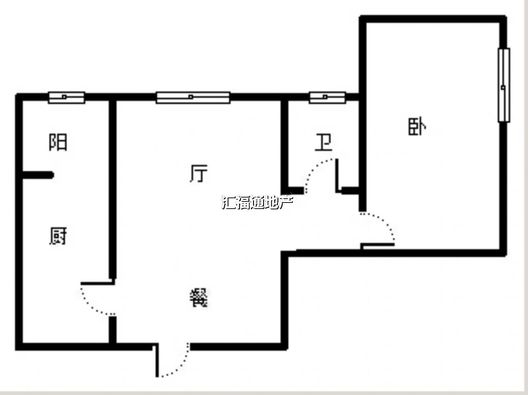 翡翠滨江1室1厅1卫户型图
