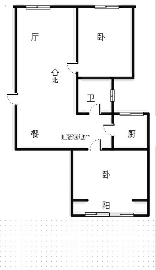 祥云里2室1厅1卫户型图
