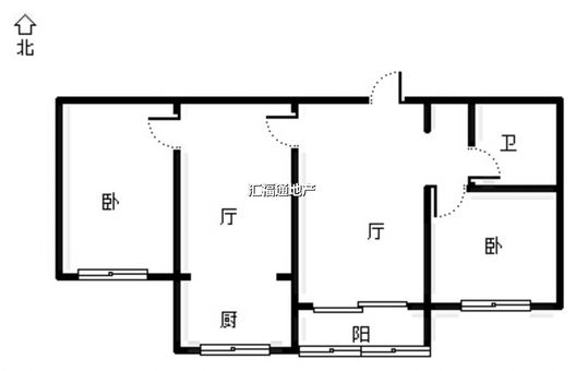 紫荆尚城3室2厅1卫户型图