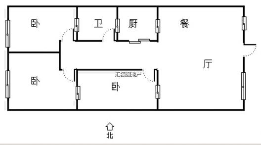 京东商贸城3室2厅1卫户型图