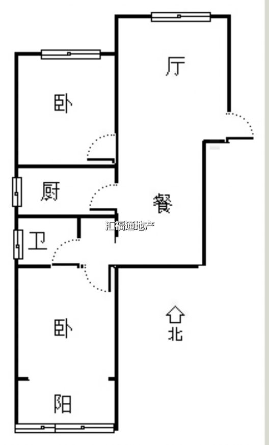 云景城2室2厅1卫户型图