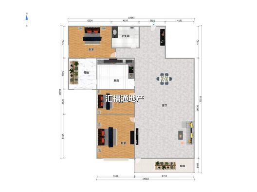 华融现代城3室2厅1卫户型图