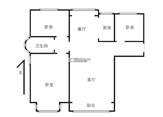 香邑溪谷一期3室2厅1卫户型图