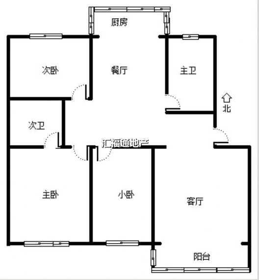 东兴小区（西院）3室2厅2卫户型图